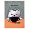 Записная книжка «Notebook» арт. 61481 ГРУСТНЫЙ КОТ / 120х170 мм, 80 л., твёрдый переплёт, полноцветная печать, УФ-лак выборочный , матовая ламинация. 65 г/м², печать в одну краску, клетка, недатированный,