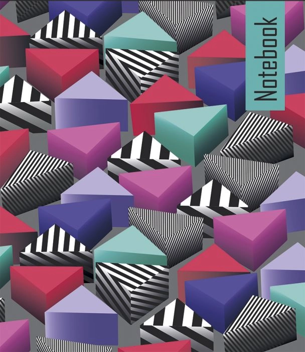 Записная книжка «Ноутбук» арт. 45696 ОБЪЕМНЫЕ ФИГУРЫ /145х165 мм, 160 стр., интегр. переплет, матовая пленка, обложка полноцвет, блок и форзац в одну краску, ляссе/