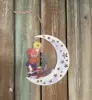 Деревянная игрушка. Месяц с гномом